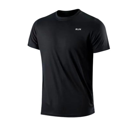 Men's Quick Dry Short Sleeve Round Neck T-Shirt Training Exercise Gym Sport Shirt Tops Lightweight
