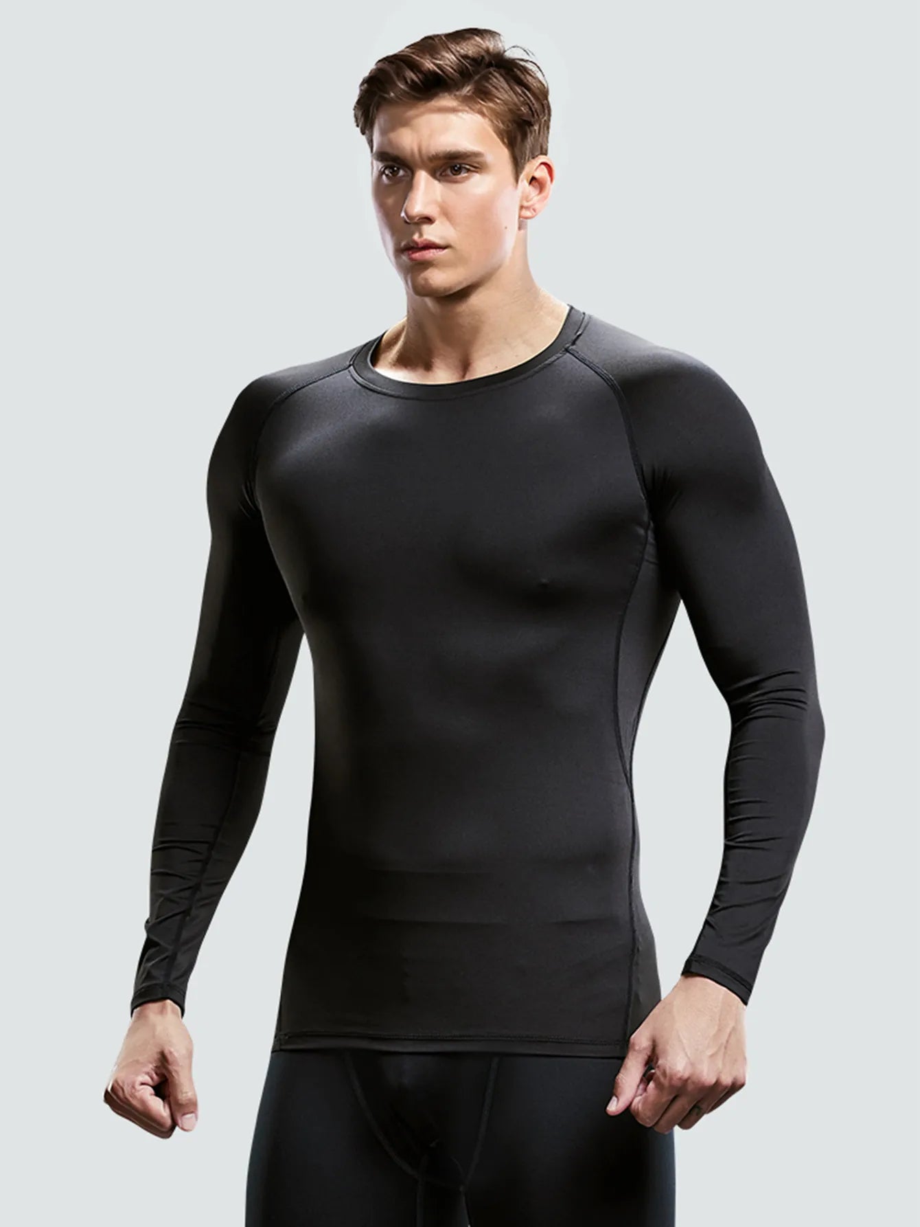 Fitness Clothes Tights Men'S Quick-Drying Long-Sleeved Sports Suit Football Training Basketball Base Ski Four Seasons