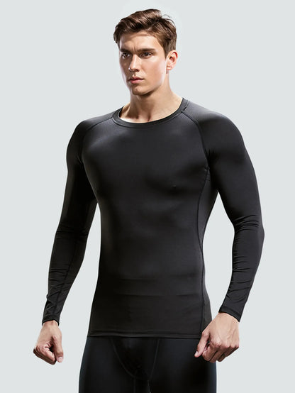 Fitness Clothes Tights Men'S Quick-Drying Long-Sleeved Sports Suit Football Training Basketball Base Ski Four Seasons