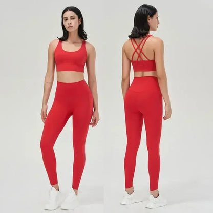 Sportswear Yoga Clothes Set Leggings and Tops Fitness Sports Suits Gym Clothing Bra Pants Sets