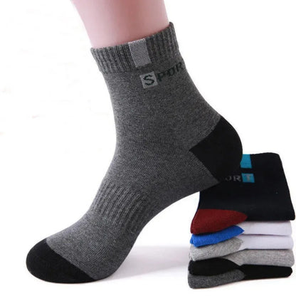 10pairs Breathable Cotton Sports Stockings Men Bamboo Fiber Autumn and Winter Men Socks Sweat Absorption Deodorant Business Sox