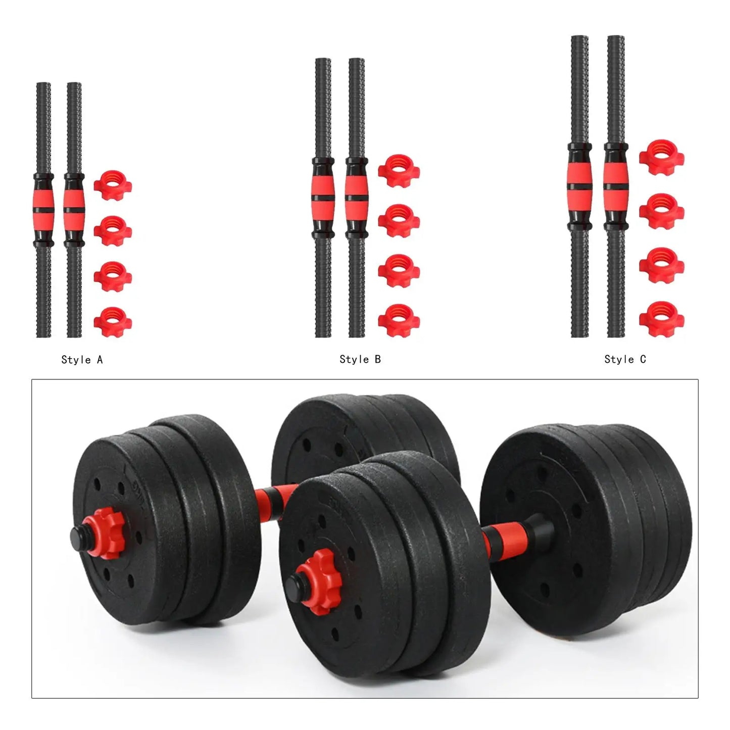 2Pcs Dumbbell Bars Dumbellsweights Set Comfortable Steel Sturdy Barbell Bar