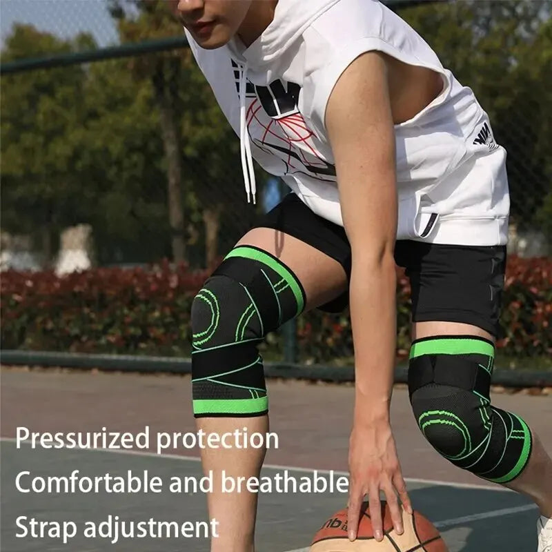 Knee Compressions Sleeve with Adjustable Straps for Running Working Out and Sports Wearing All Day