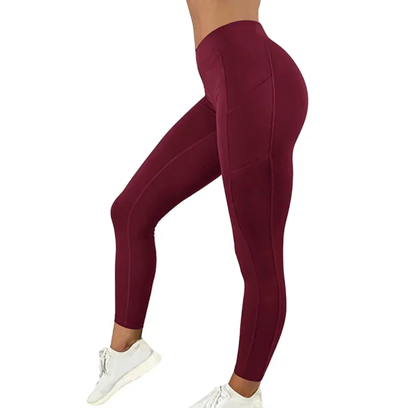 Sportswear Woman Gym Leggings Pocketed Yoga Pants Fitness Running Pants Stretchy Sportswear Plus Size Sports Gym Pants for Women