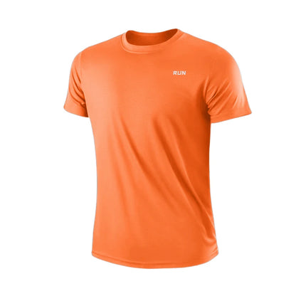 Men's Quick Dry Short Sleeve Round Neck T-Shirt Training Exercise Gym Sport Shirt Tops Lightweight