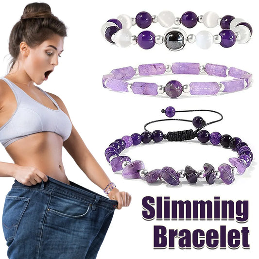 3pcs/Set Body-Purifying Amethyst Bracelet for Weight Loss,