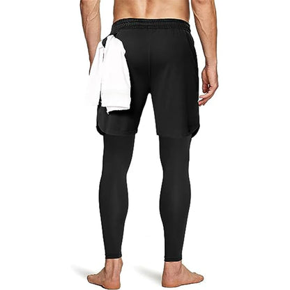 Men's Sport Pants 2 in1 Training Athletic Tracksuits Sportswea