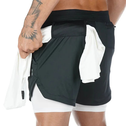 Camo Running Shorts Men Gym Sports Shorts 2 In 1 Quick Dry Workout Jogging Short/Pants