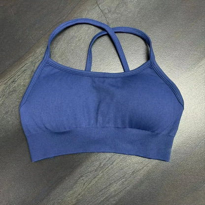 Dynamic Backless Sports Bra Women Seamless Yoga Top Bra Medium Support