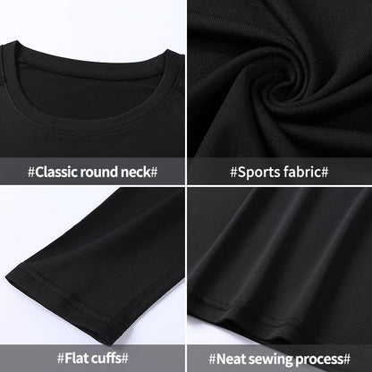 Fitness Clothes Tights Men'S Quick-Drying Long-Sleeved Sports Suit Football Training Basketball Base Ski Four Seasons