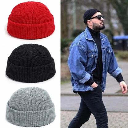 Beanie Hat Men Skullcap Fisherman Beanies Hats
Women Winter Warm Brimless Baggy Melon Cap Cuff Docker