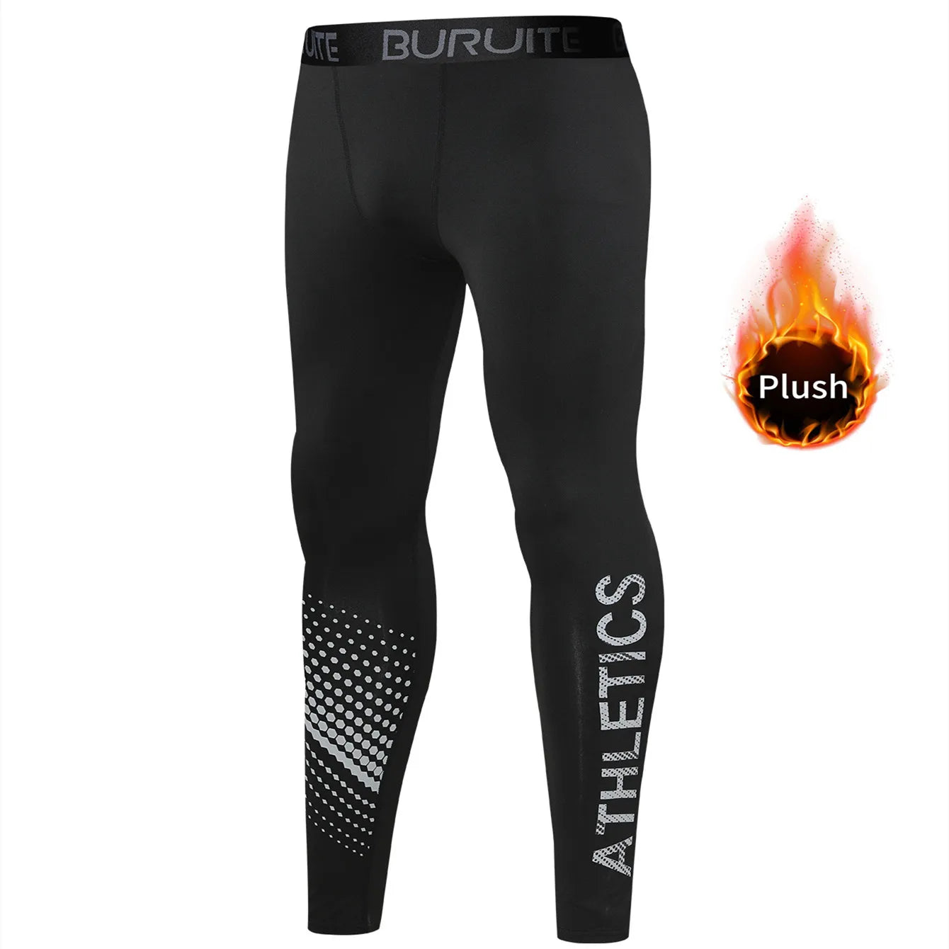 Warm tight leggings men's autumn and winter plush running sports suit