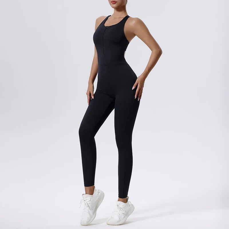 Yoga Set Jumpsuit Women Full Seasons Casual Fitness Sporty Playsuit Sleeveless Slim Activewear All In One Jumpsuit Clothing Lady