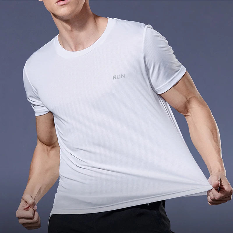 Summer Sport Gym t Shirt Men Quick Dry Running Bodybuilding Shirts