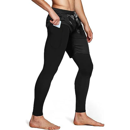 Men's Sport Pants 2 in1 Training Athletic Tracksuits Sportswea