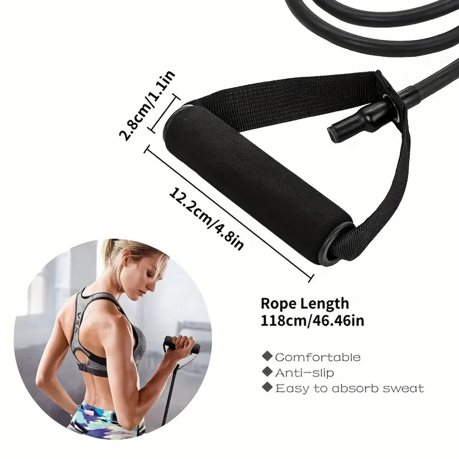 1pc 4-Level Resistance Bands with Handles for Home Workouts and Strength Training