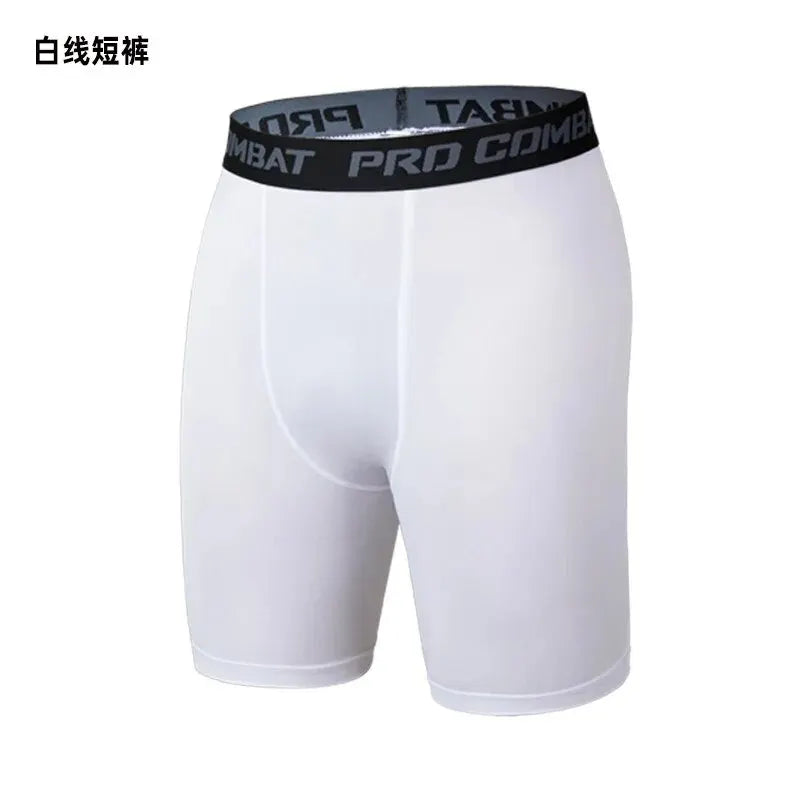 Men's Sports Leggings, Bottoming Shorts, Quick-drying Stretch Fitness, Running, Track and Field, Basketball Training, Compression