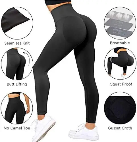 2023 Seamless Knitted Fitness GYM Pants Women's High Waist