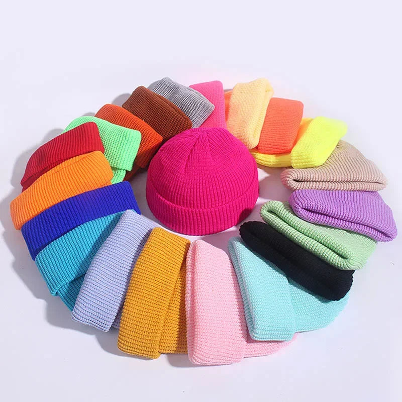 Beanie Hat Men Skullcap Fisherman Beanies Hats
Women Winter Warm Brimless Baggy Melon Cap Cuff Docker