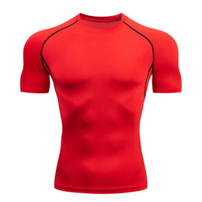 Men's compression running T-shirt fitness tight short sleeved T-shirt