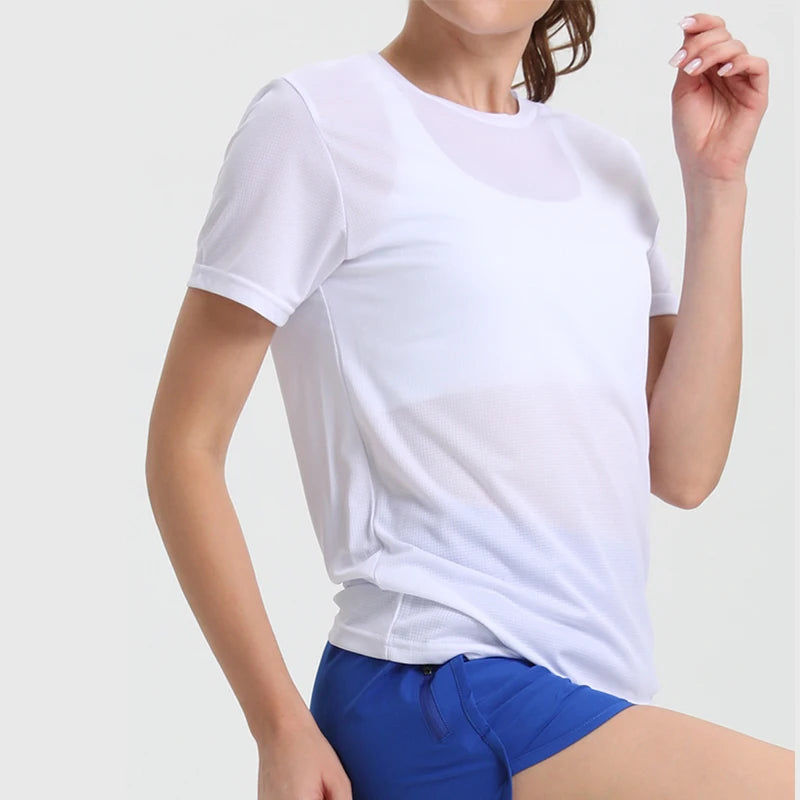 Women's Solid Color Ultralight Quick Dry Sport T-Shirt,Breathable Lightweight