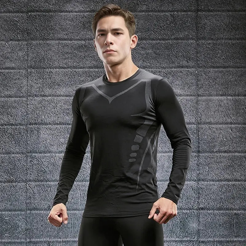 Quick Drying Tight Fitting Suit For Men'S Long Sleeved Sports Cycling Top