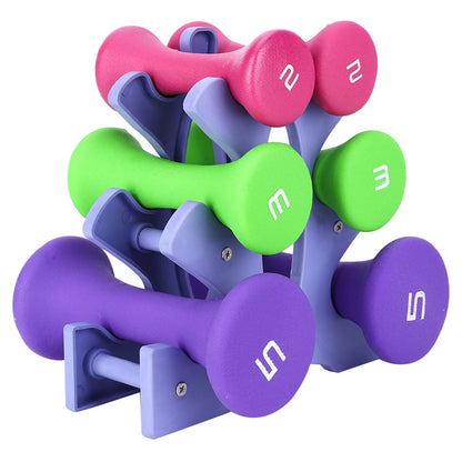 Hand Fitness Weights Set Holder Rack 2lb 3lb 5lb