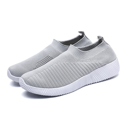 Women Vulcanized Shoes High Quality Women Sneakers Slip On Flats Shoes Women Loafers Plus Size 43 Walking Flat