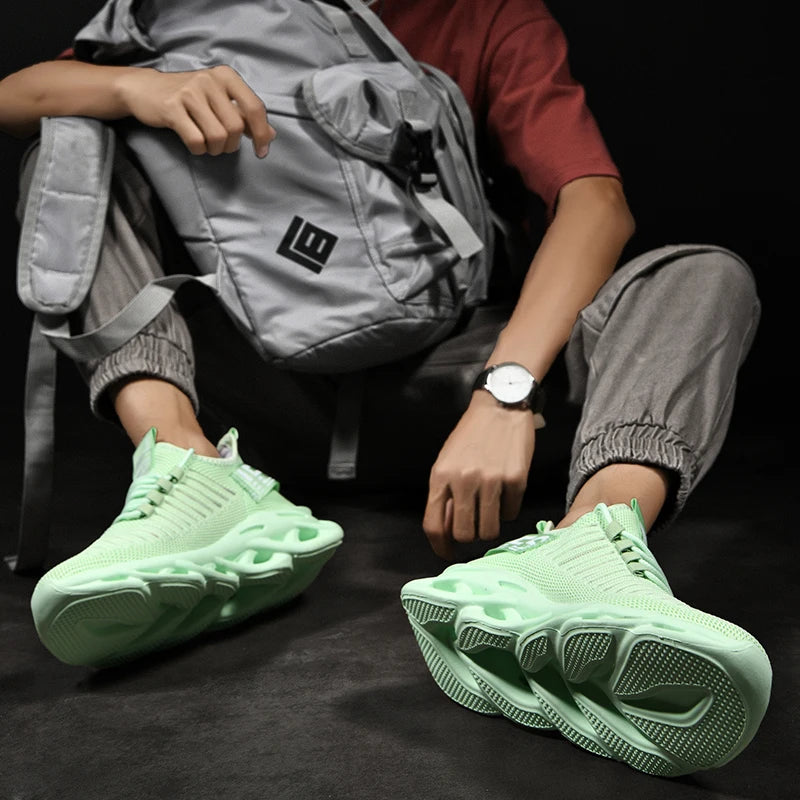 Men's Running Shoes Mesh Knitted Breathable Anti-Slippery Ultralight Multicolored Sneakers Male Outdoor Jogging Size 28-48