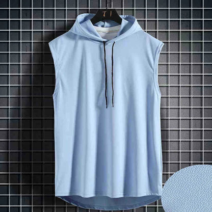 Solid Color 2023 Men's Tank Tops Vest Sleeveless Tees For Male Hooded Man Vests Tops Hip Hop Men Tank Top T shirt